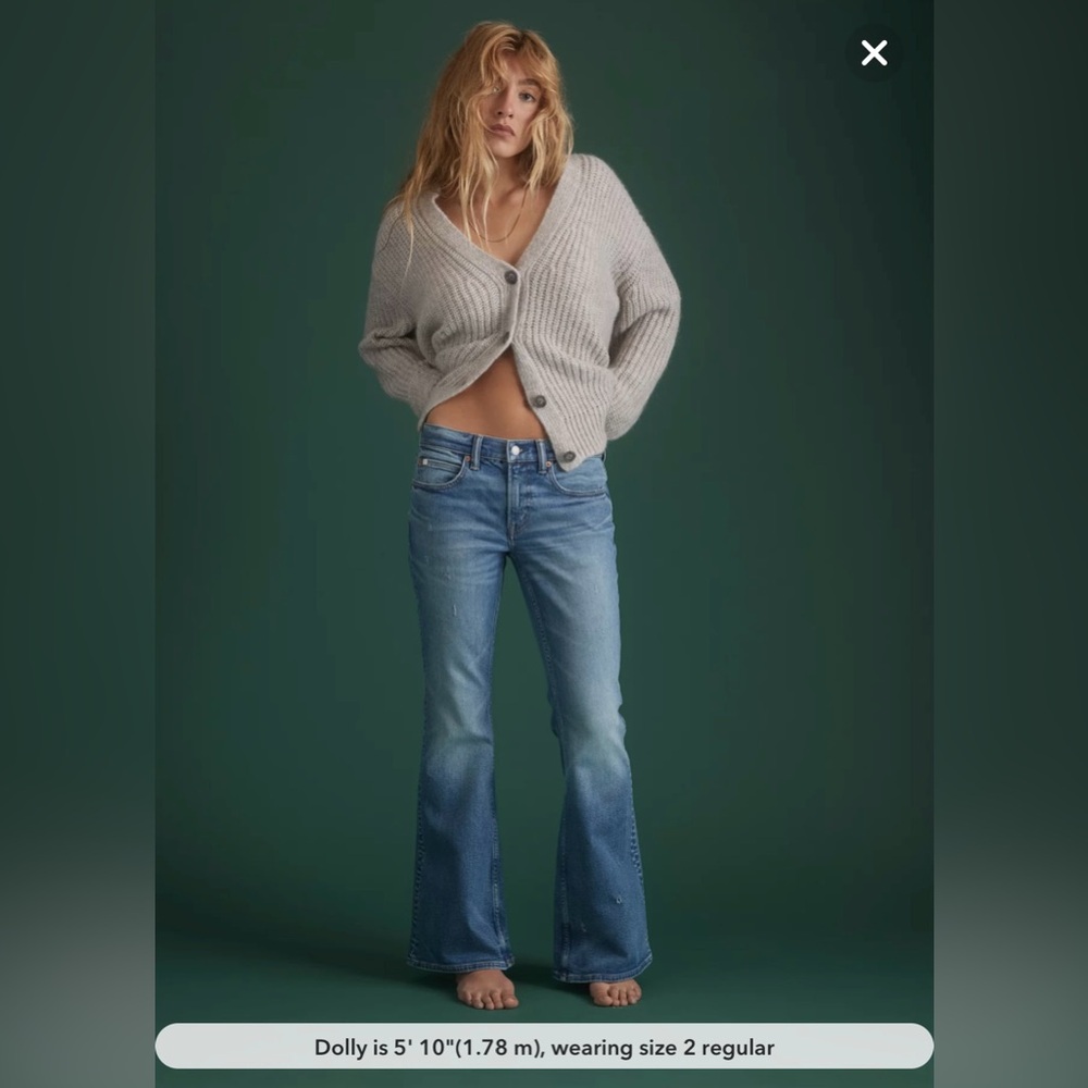 AE77 Premium Low-Rise Flare, Organic Cotton, Size 12